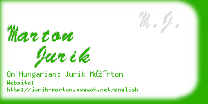 marton jurik business card